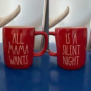 Rae Dunn Christmas Red All Mama Wants Is A Silent Night Double Sided Mug